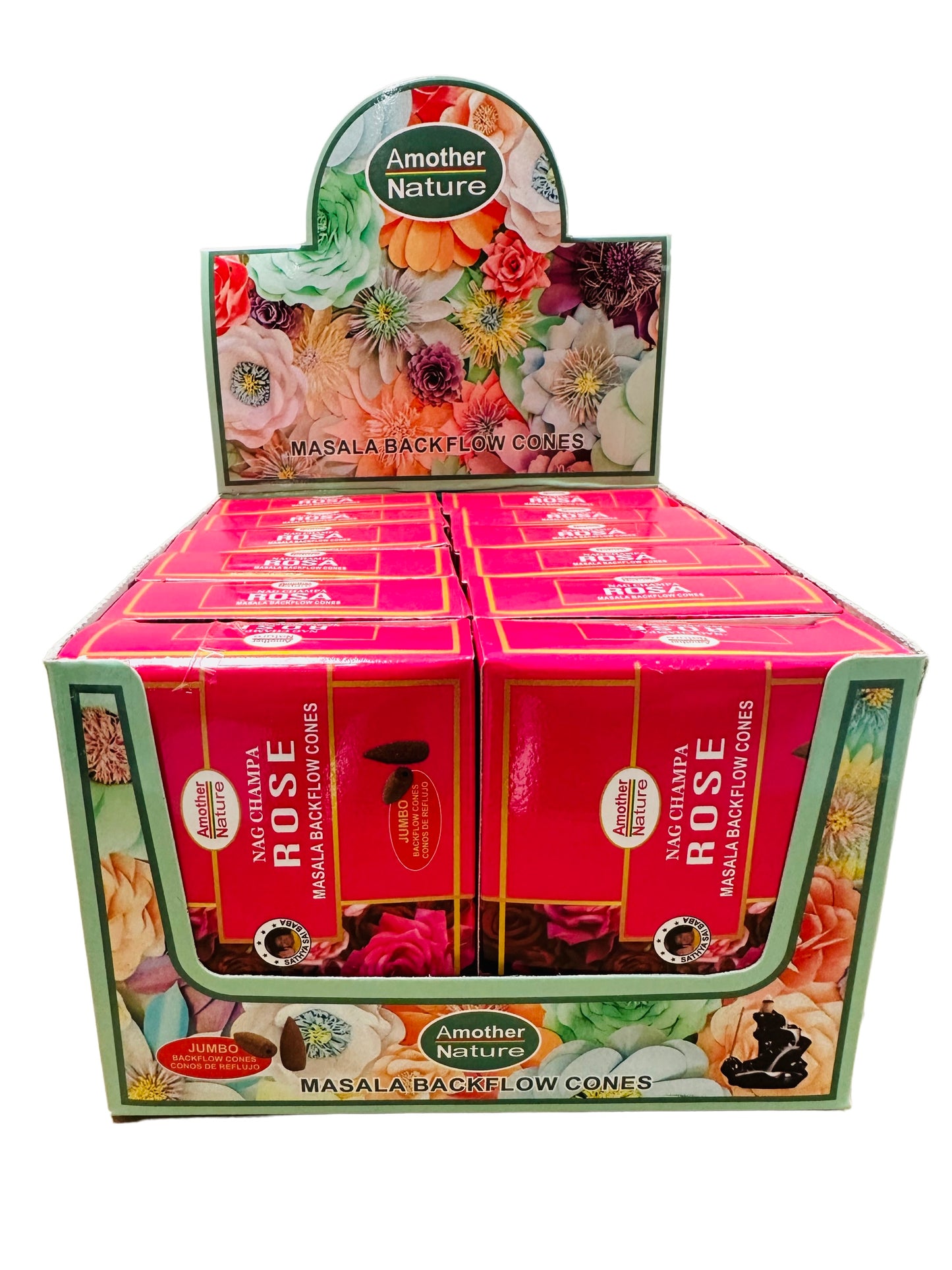 Rose Backflow Cone Incense (12 Packs Per Box)