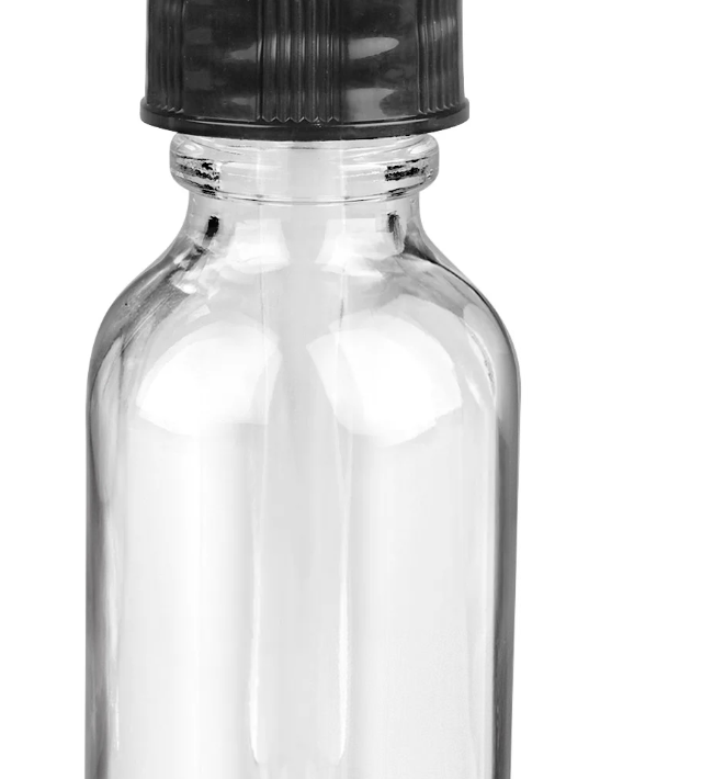 1 oz Boston Round Clear Bottle With Dropper