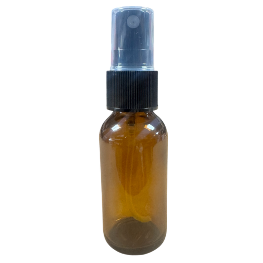 1 oz Boston Around Bottle Amber With Plastic Sprayer