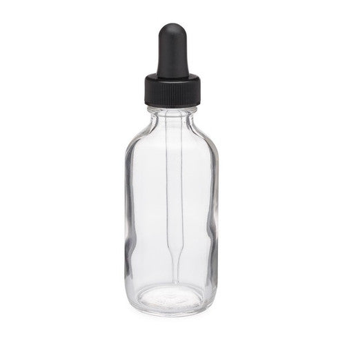 2 oz Boston Round Clear Bottle with dropper