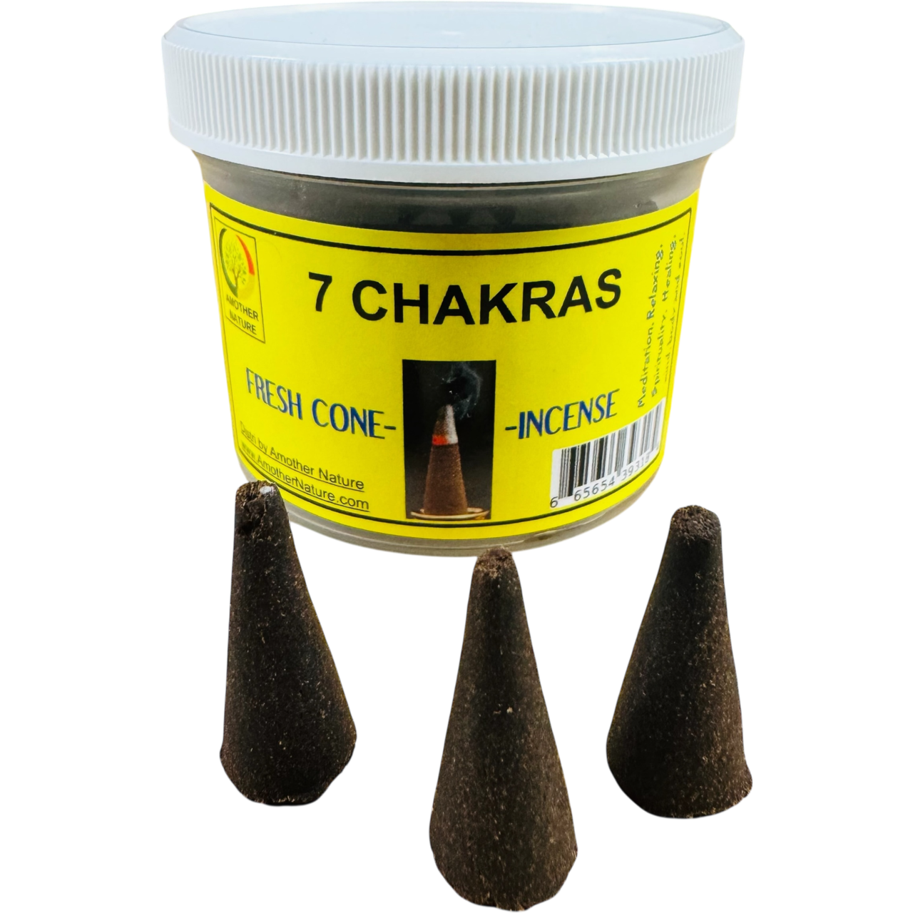 7 CHAKRAS- Cone Incense Fresh Hand Made -(4 Jars) @ $2.99/jar