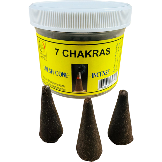 7 CHAKRAS- Cone Incense Fresh Hand Made -(4 Jars) @ $2.99/jar