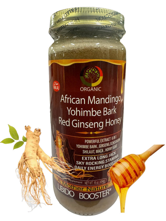 African Mandingo Yohimbe bark Red Ginseng Honey