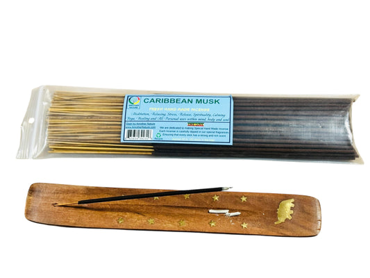 Caribbean Musk Incense -Fresh Hand Made (85-100 Sticks per Pack)- (4 Packs) @ $2.99/pack