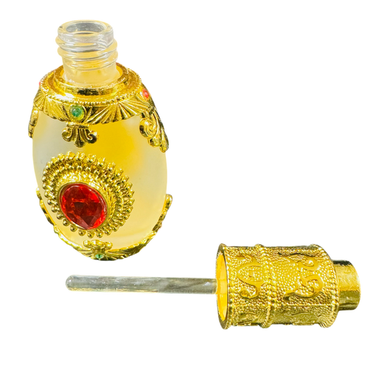 15ml Fancy Red Stone Antique Arabic Style Perfume oil Bottle -(6 Bottles) @ $4.75/each