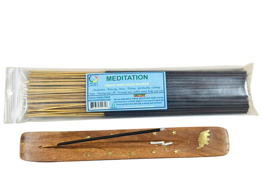 Meditation Incense -Fresh Hand Made (85-100 Sticks per Pack)- (4 Packs) @ $2.99/pack