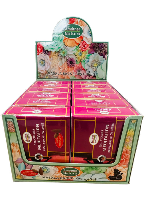 Meditation Backflow Cone Incense (12 Packs Per Box)