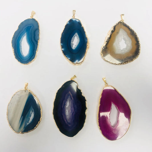 Pendants Agates Slabs -(6 Pieces) @ $3.67/each
