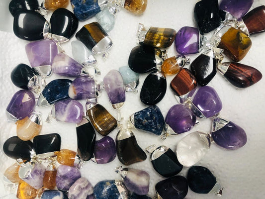 Pendants Tumbled Stone Mix -(6 Pieces) @ $3.67/each