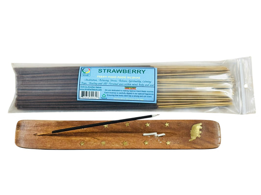 Strawberry Incense -Fresh Hand Made (85-100 Sticks per Pack)- (4 Packs) @ $2.99/pack
