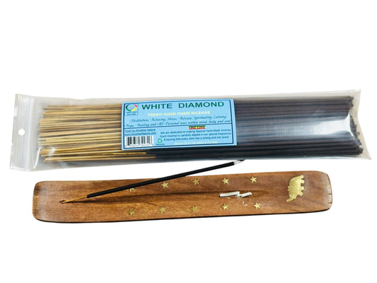 White Diamond Incense -Fresh Hand Made (85-100 Sticks per Pack)- (4 Packs) @ $2.99/pack