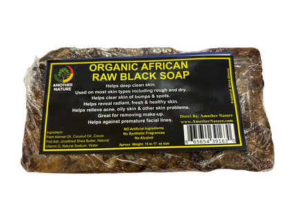 African Raw Black Soap- Master Case (13-17 Ounce Size Bar)- (36 Bars) @ $2.83/each